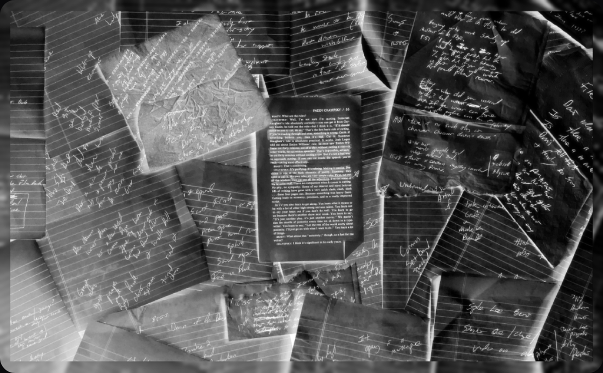 A messy desk covered in scattered handwritten notes — the physical weight of unstructured thought